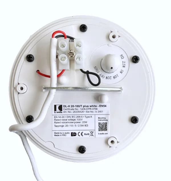 Boxă suspendată ic audio DL-H 20-100/T plus white-EN54 thumbnail 2