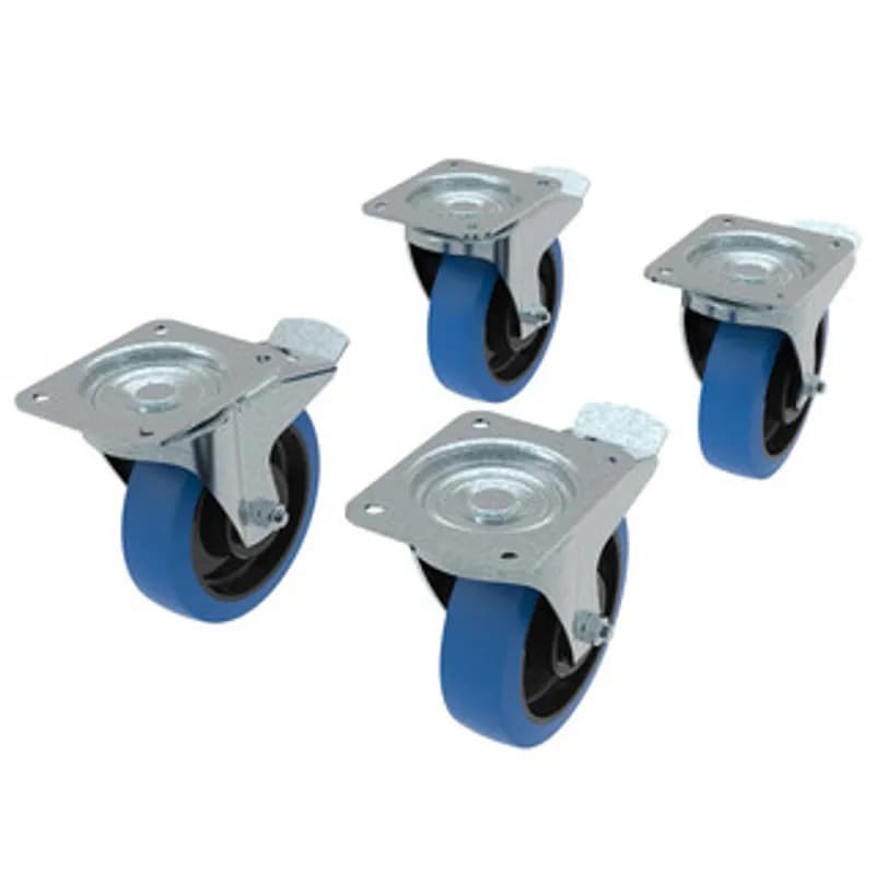 Castor set Ø160mm 4x swivel with brake