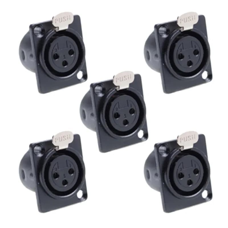Conector XLR (șasiu) 3 pini mamă 5 bucăți