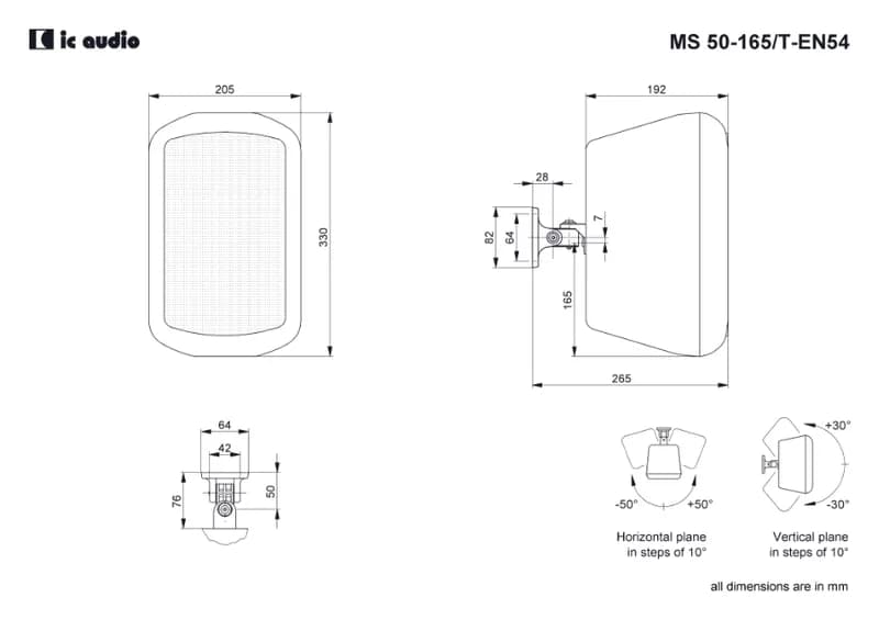 Monitor speaker ic audio MS 50-165/T black-EN54 thumbnail 2