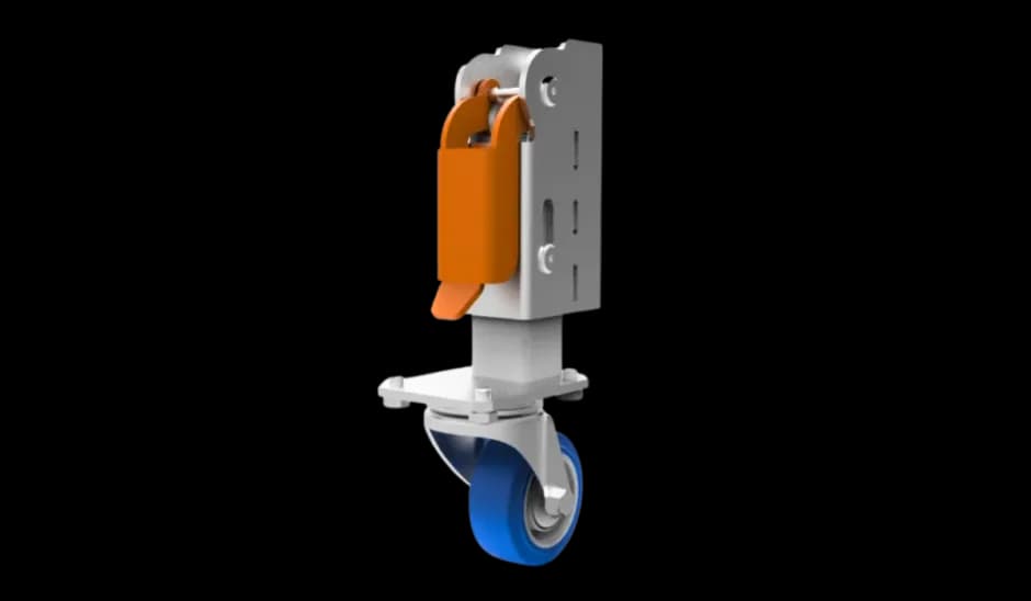 Lifting wheel with 80mm rotating castor