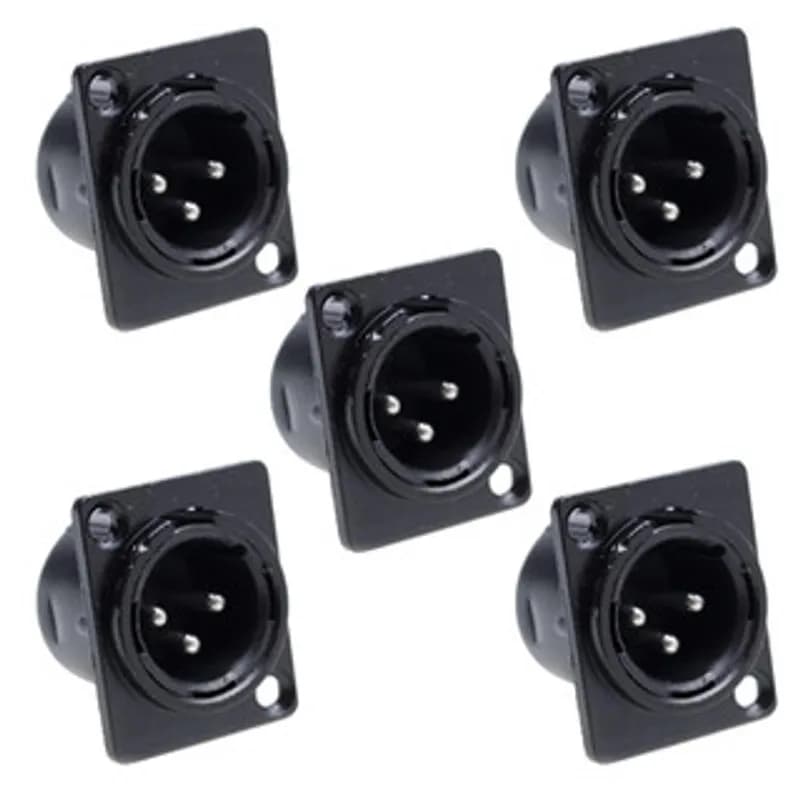 XLR connector (chassis) 3-pin male 5 pieces