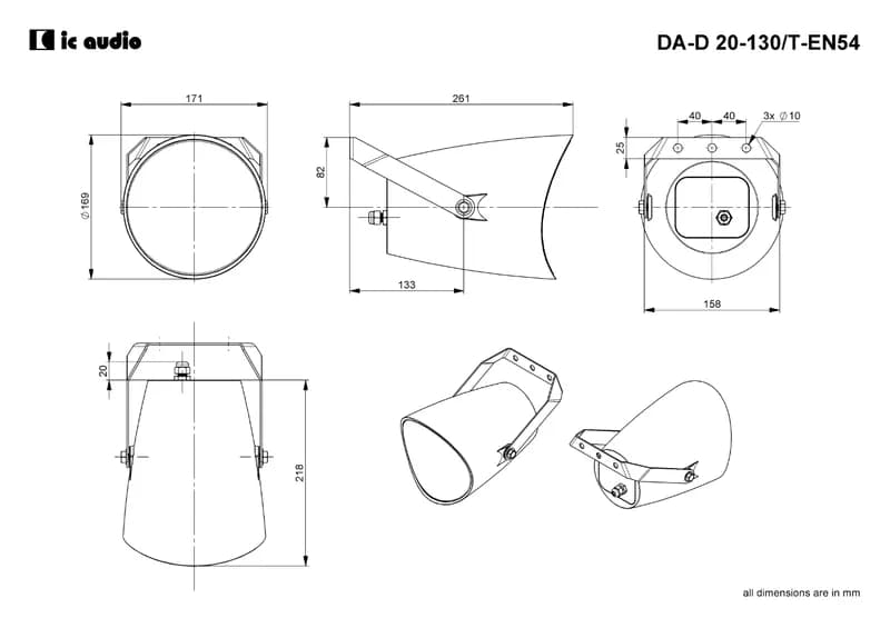 Boxă de tip proiector ic audio DA-D 20-130/T-EN54 thumbnail 3