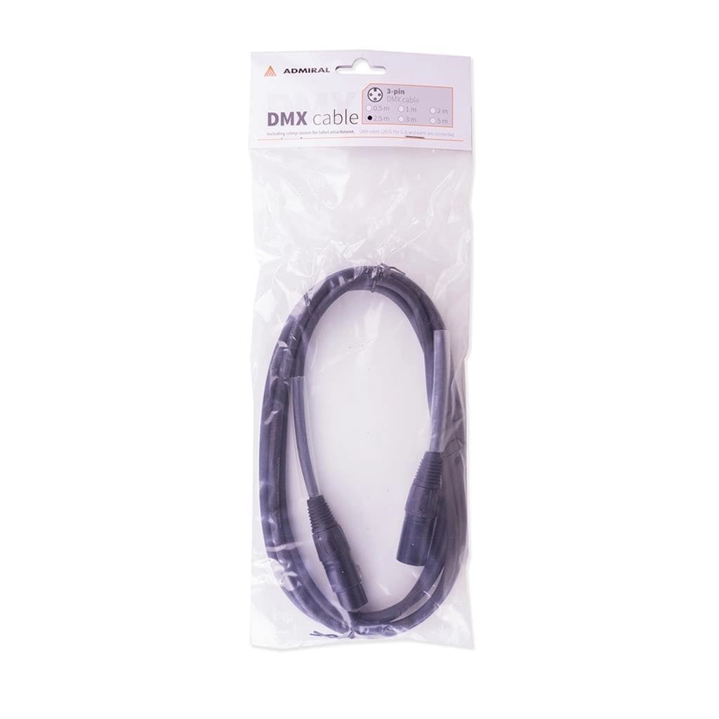 3 -pin DMX cable assembled XLR 2.5m black thumbnail 5