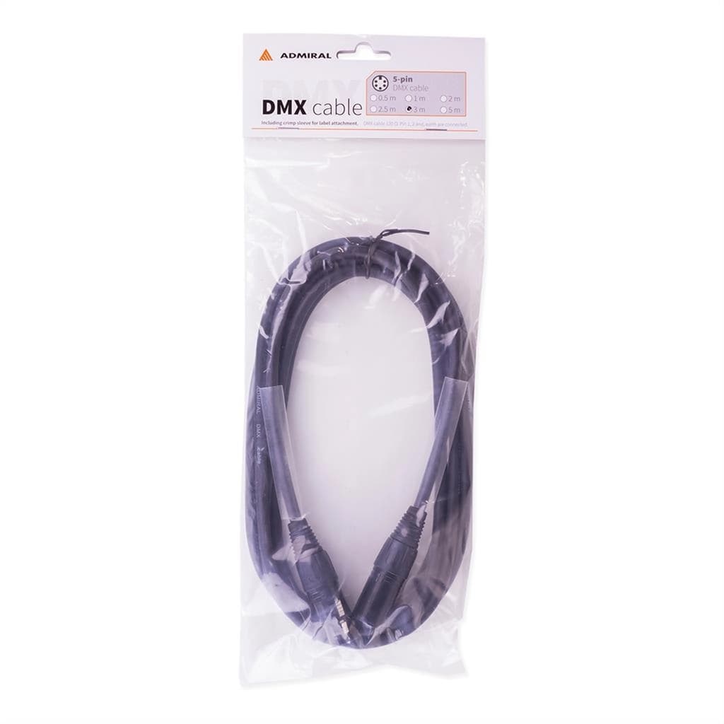 5 -pin DMX cable assembled XLR 3m black thumbnail 5