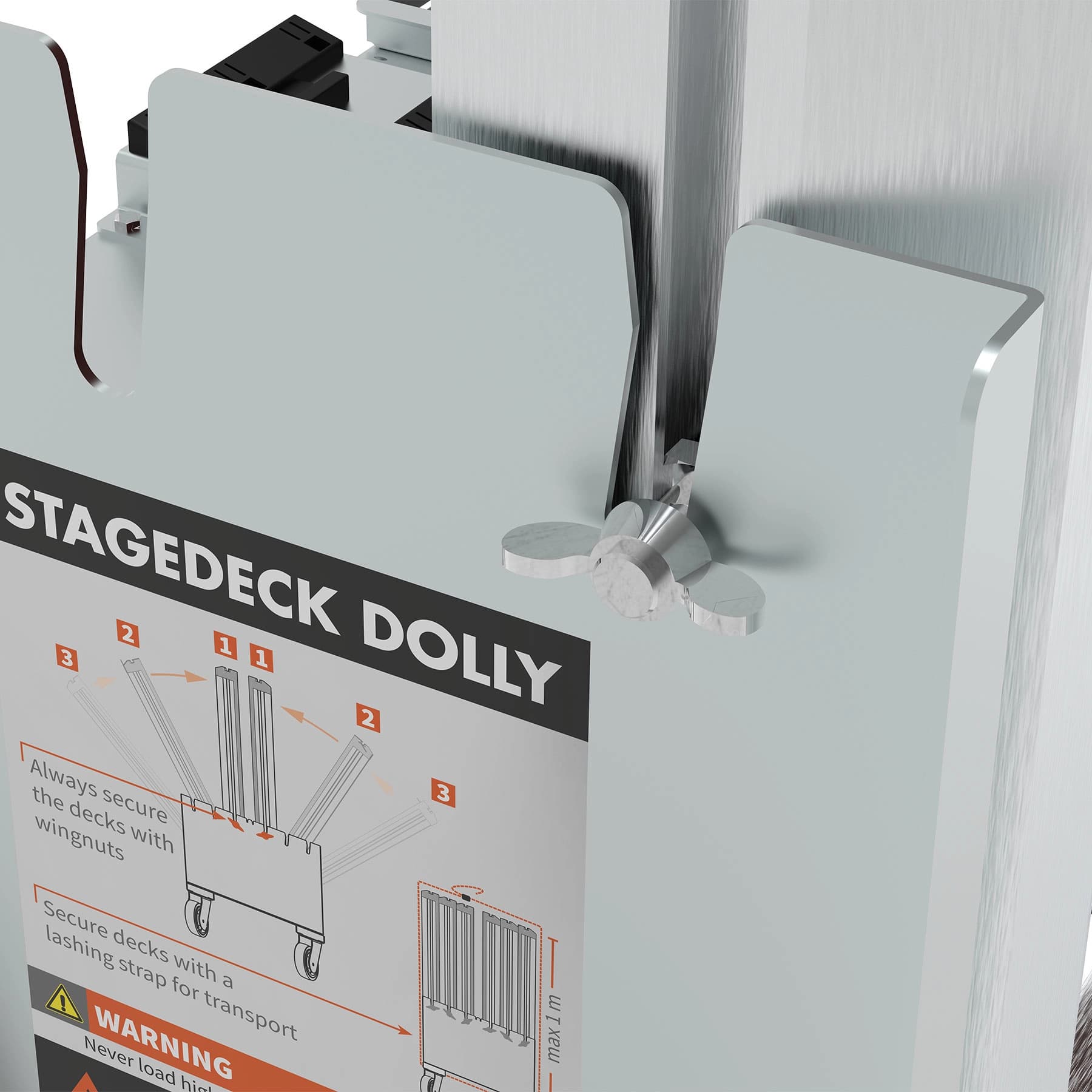 Stagedeck dolly 2m assembled 4x 125mm castors thumbnail 5