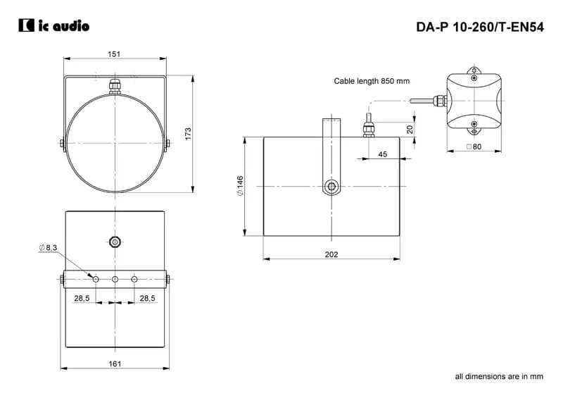 Boxă bidirecțională ic audio DA-P 10-260/T-EN54 thumbnail 3