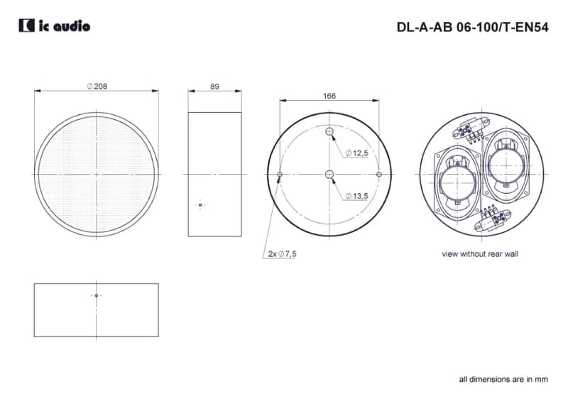 Ceiling speaker for AB-Cabling ic audio DL-A-AB 06-100/T-EN54 thumbnail 3